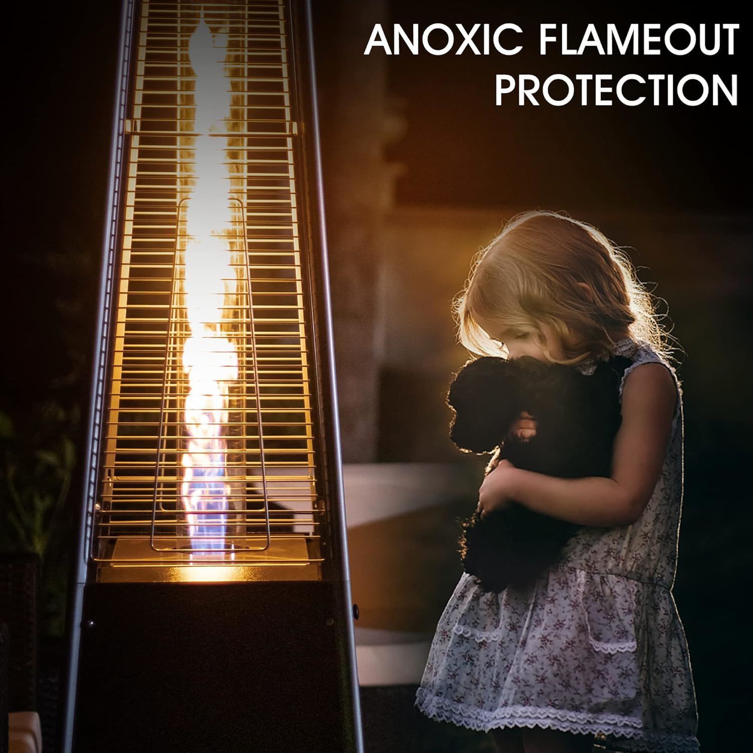 LEGACY HEATING Delta X5 Pyramid Patio Heater, 40,000BTU Outdoor Patio Heater Doba